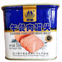 美寧午餐肉罐頭戶(hù)外罐頭食品早餐火鍋食材批發(fā)