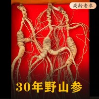 林下參30年野山參25年人參長(cháng)白山野生老山參整支禮盒裝泡酒煲湯